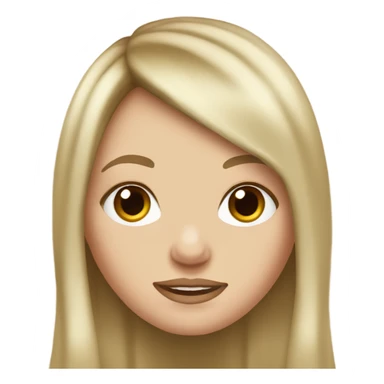 white girl, with brown long, semi wavy hair and curtain bangs  sticker