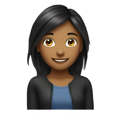 Une fille claire et noire fesant un signe en souriant sticker