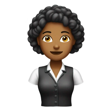 crea un emoji de una mujer ingeniera de sistemas negra con cabello rizo sticker