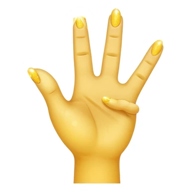 raised hand with sparkles, classic apple emoji style, expressing an opinion or idea sticker