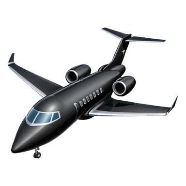 Black private jet  sticker
