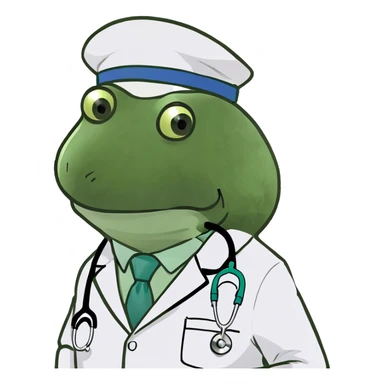bufo wearing a doctor outfit sticker