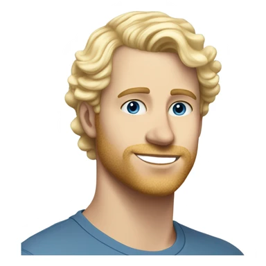 3/4 profile light curl blonde 30yo man blue eyed pale skin sticker