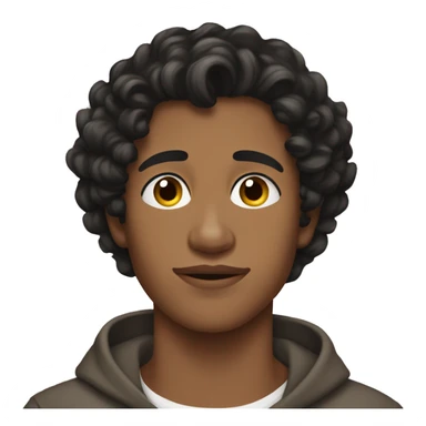 Create a brown young 19 yo man sleeping beauty black curly hair sticker