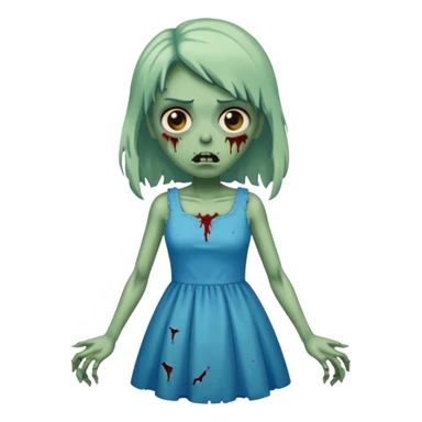 a zombie in blue dress sticker
