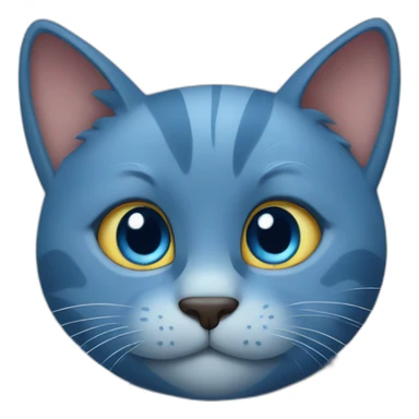 blue cat with big hearth sticker