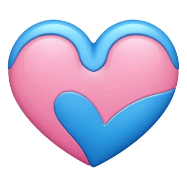Blue and Pink mixed heart sticker