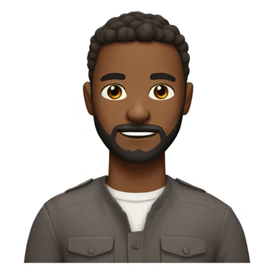 brown skin, fist beard,short hair sticker