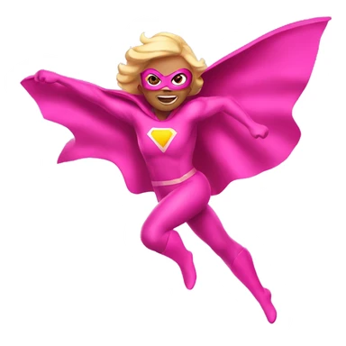 Pink superhero flying  sticker