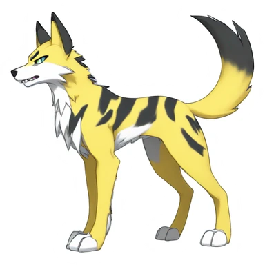  Cool Edgy Anthro War-Digimon-Fakemon-Wolf with edgy markings full body sticker