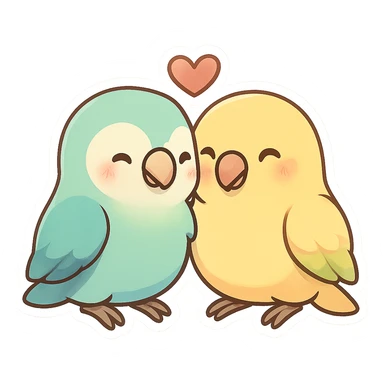 cute pair of lovebirds  sticker