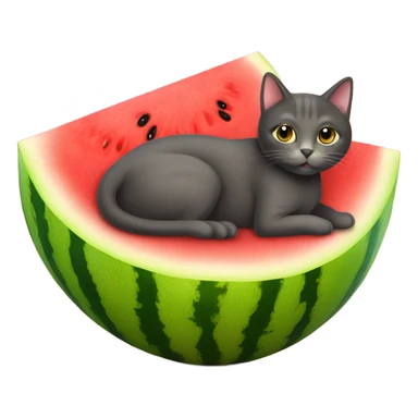 cat laying on stomach on a watermelon sticker
