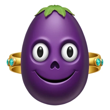 eggplant with memento mori ring around it sticker