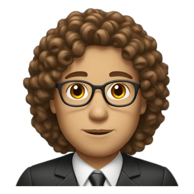 lawyer with curly brown hair sticker