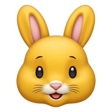 emoji d'une tête de lapin jaune et noire qui dit bonjour sticker