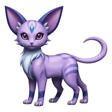 Dusky Purple-Navy Velvet-Coated Shadow-Striated Elegant Feline Absol-Espeon-hybrid-creature (full body) sticker