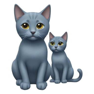 Two Russian Blue cats in snow sticker