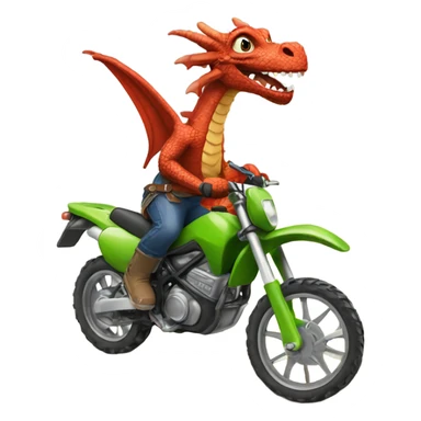 Dragon riding dirt bike sticker