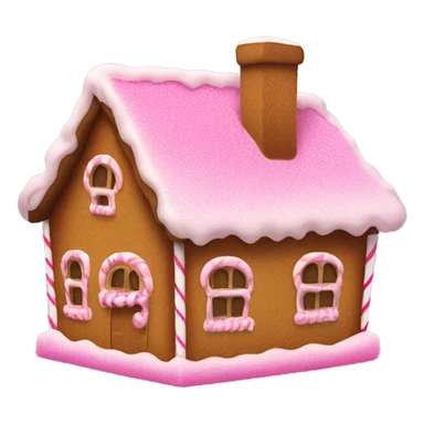 gingerbread house with pink ice ing and smoke from the chimney  sticker