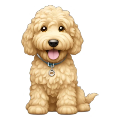 Golden doodle (light cream colored) with more of a waving coat sticker