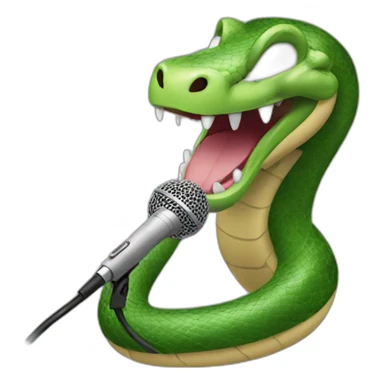 the snake sings into the microphone sticker