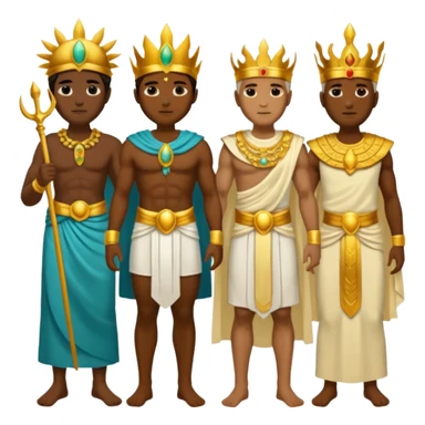 divine synergy between earth God, sun God, sea God and Death God sticker