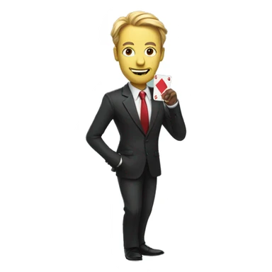 guy in suit play poker  sticker