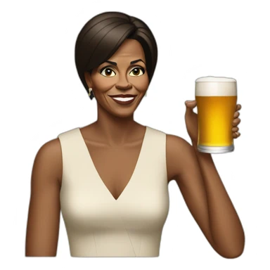 michele obama drinking beer sticker