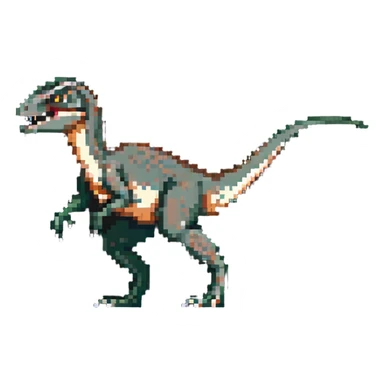 Velociraptor in hunting pose, prehistoric dinosaur sticker