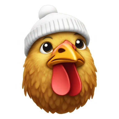 chicken with a red bobble hat on sticker