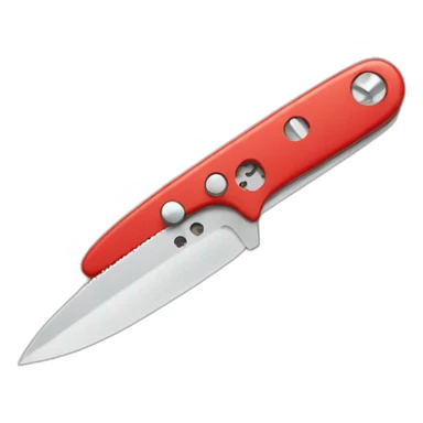 swiss knife with human face sticker