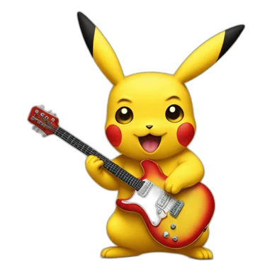 Pikachu playing electric guitar  sticker