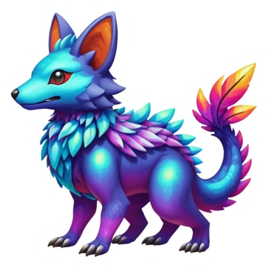  exotic colorful Protogen-Fakémon-Pokémon-Vernid-creature sticker