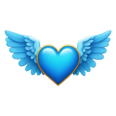 Blue heart with wings sticker