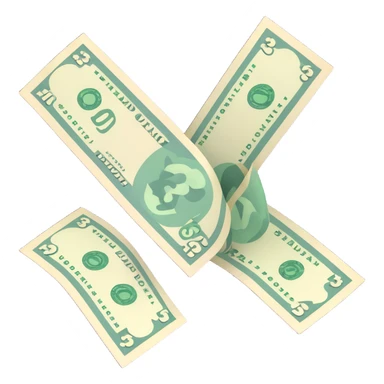 three dollar bills sticker