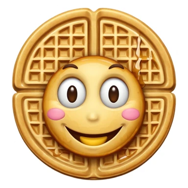Happy waffle with a big smile sticker