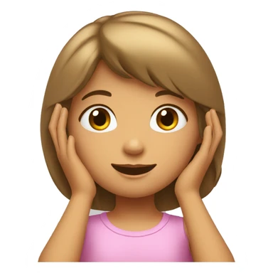 little girl with her hands above her head, her face conveying wonder sticker