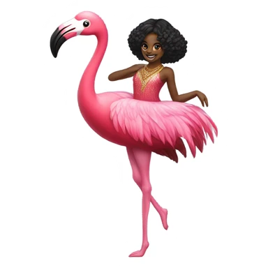 Black haired flamingo dancer sticker