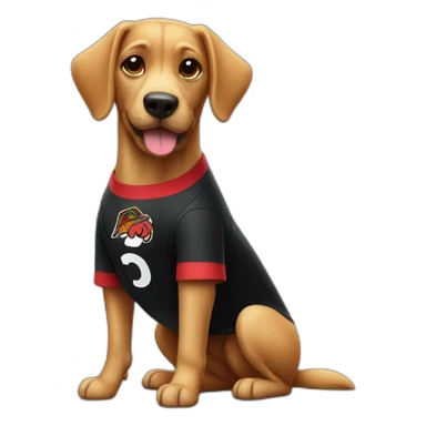 dog wearing a flamengo's shirt sticker