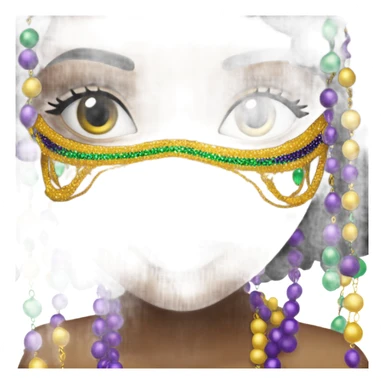 Girl with black hair Mardi Gras sticker