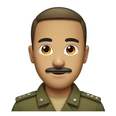Guy in military uniform with small mustache sticker