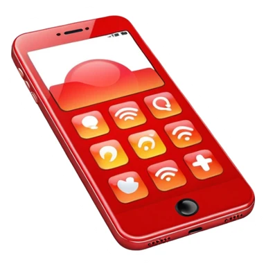 mobile phone, vibrant red color #ff0039 sticker