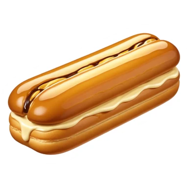  realistic éclair with creaming butterscotch melting  sticker