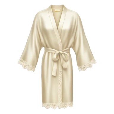 Cream silk lace robe sticker
