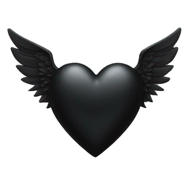 Black heart with wings and horns sticker