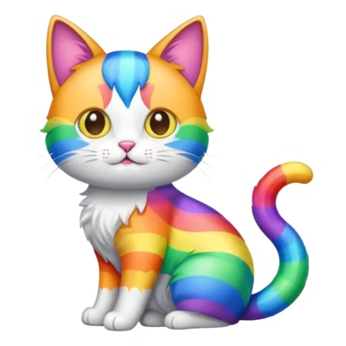 A cat with a Rainbow tail sticker