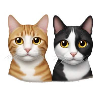 Tabby cat and black and white cat sticker