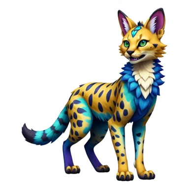 Epic Colorful Dark Sergal-Serval-Vernid full body sticker