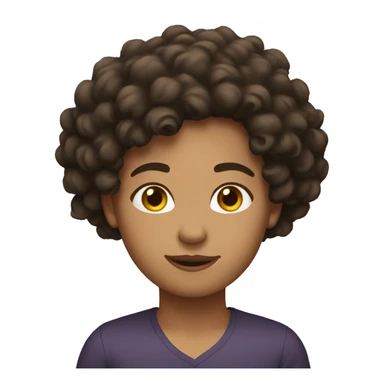 Brunette with fluffy hair sticker