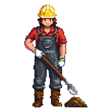 labour worker digging sticker